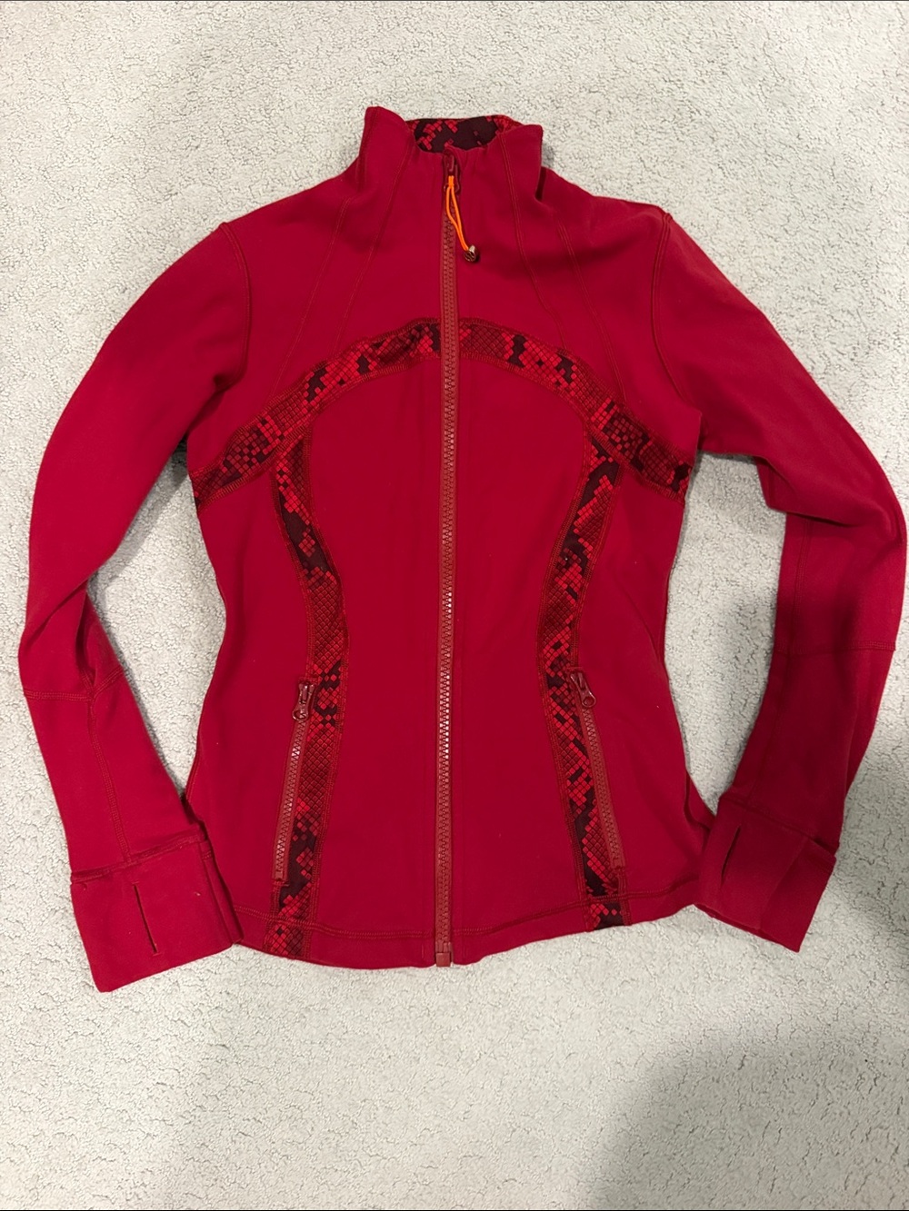 Lululemon Define Size 4 Snakeskin Red Zip-Front Active Jacket